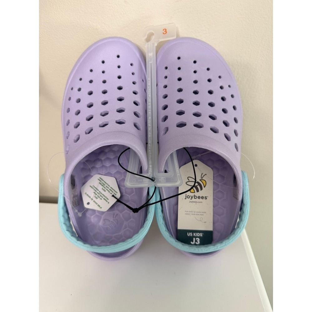 Joybees Clogs Kids Size J3 Purple Lavender Blue Lightweight Water Shoes NWT
